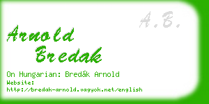 arnold bredak business card